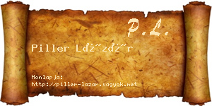 Piller Lázár névjegykártya